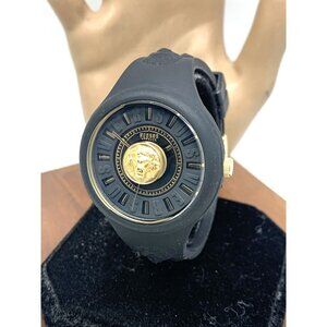 Versus by Versace Women's Watch VSPOQ1G21 Quartz Gold Black Rubber Band 40mm